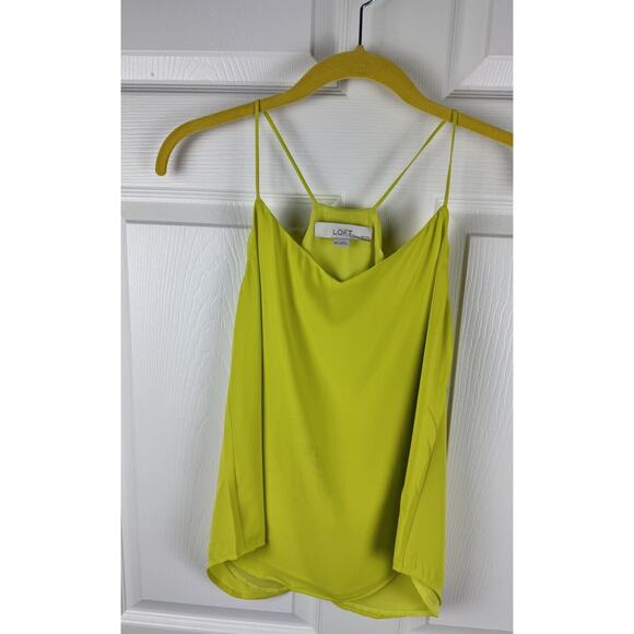 Ann Taylor LOFT Chartreuse Racerback Fluid Cami, Size XS P, 48-010 - Picture 7 of 9